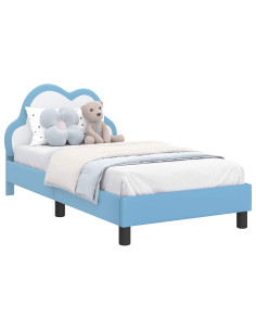 Struttura letto bambini con testata Blu 80 x 160 cm PU 2