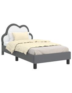 Struttura letto bambini con testata Grigio chiaro 80 x 160 cm 2