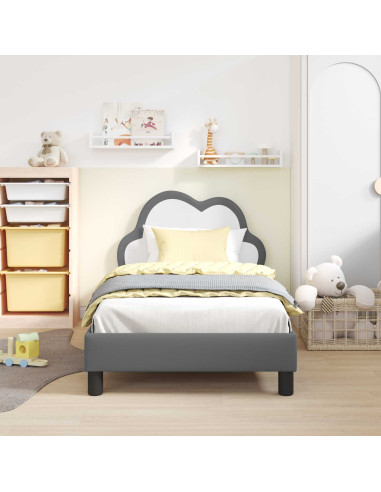 Struttura letto bambini con testata Grigio chiaro 80 x 160 cm