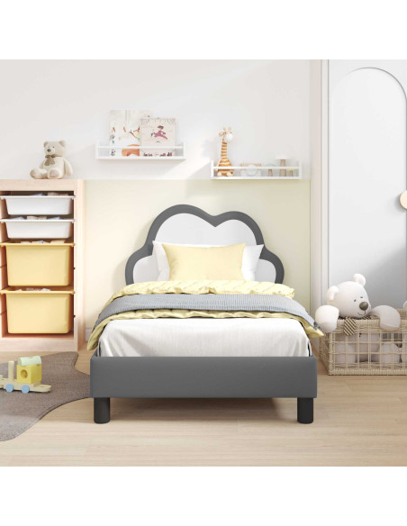 Struttura letto bambini con testata Grigio chiaro 80 x 160 cm