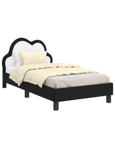 Struttura letto bambini con testata Nero 80 x 160 cm PU 2