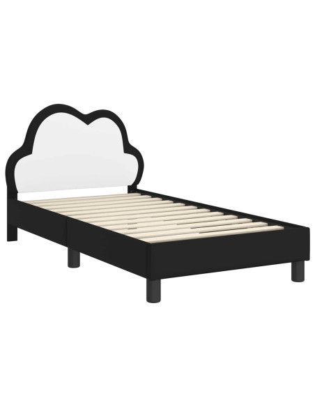 Struttura letto bambini con testata Nero 80 x 160 cm PU