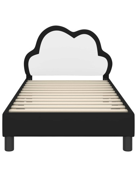 Struttura letto bambini con testata Nero 80 x 160 cm PU