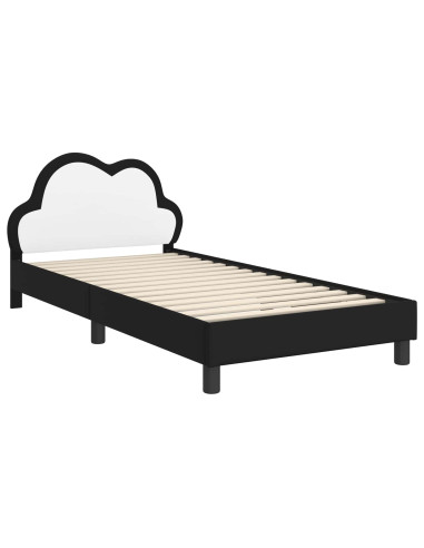 Struttura letto bambini con testata Nero 80 x 200 cm PU