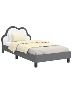 Struttura letto bambini con testata Grigio chiaro 90 x 190 cm 2