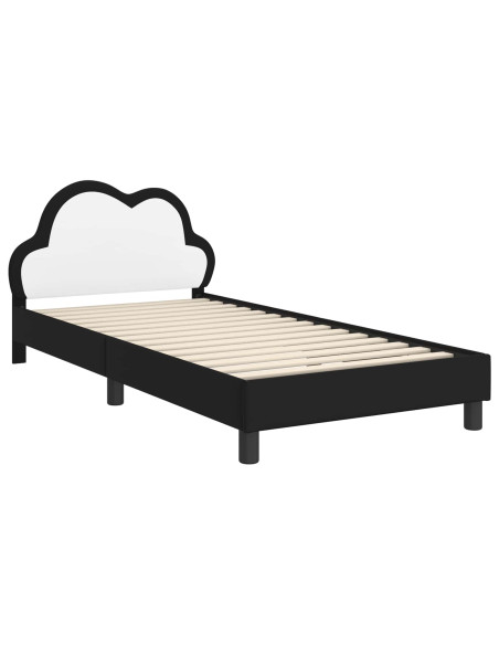 Struttura letto bambini con testata Nero 90 x 190 cm PU