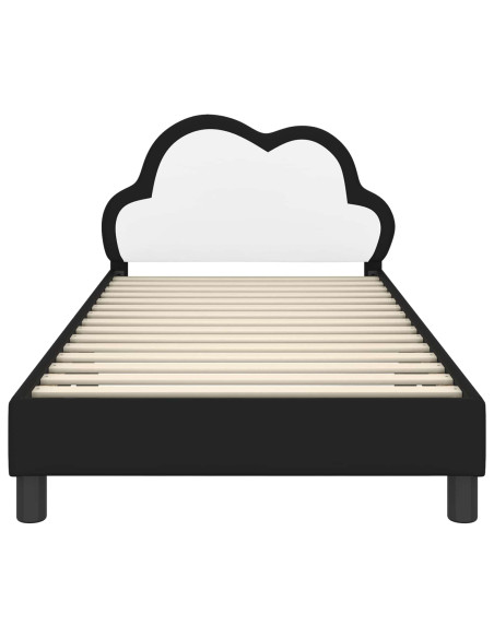 Struttura letto bambini con testata Nero 90 x 190 cm PU