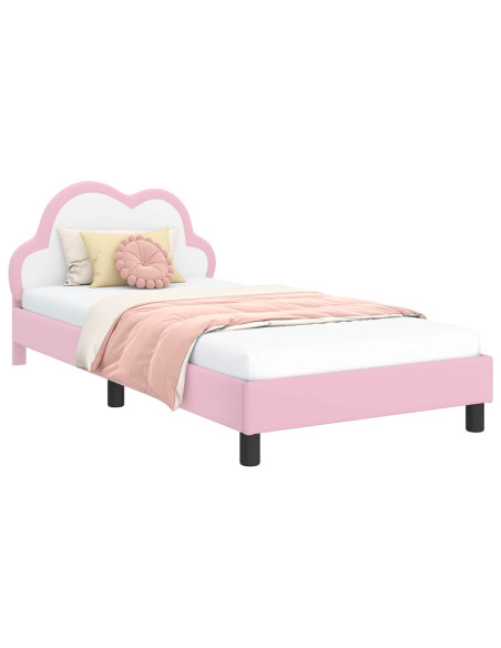Struttura letto bambini con testata Rosa 90 x 200 cm PU