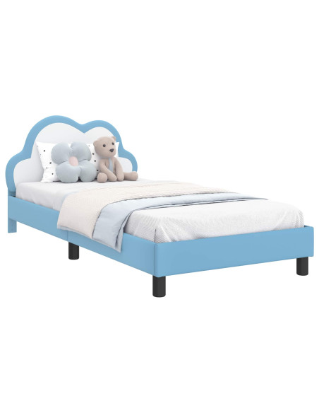 Struttura letto bambini con testata Blu 90 x 200 cm PU