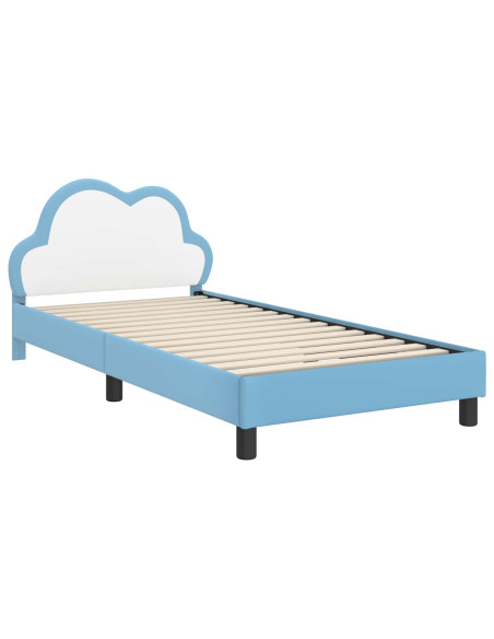 Struttura letto bambini con testata Blu 90 x 200 cm PU