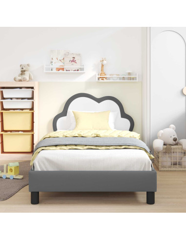 Struttura letto bambini con testata Grigio chiaro 90 x 200 cm