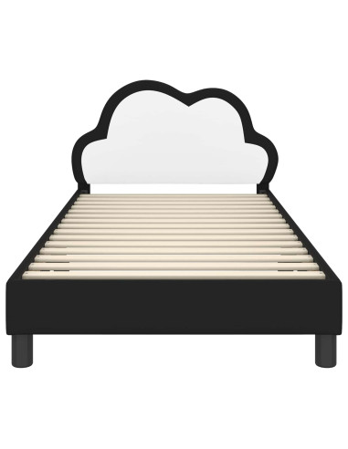 Struttura letto bambini con testata Nero 90 x 200 cm PU