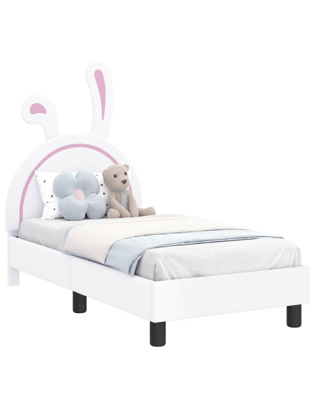 Struttura letto per bambini con testata Bianco 70 x 140 cm PU