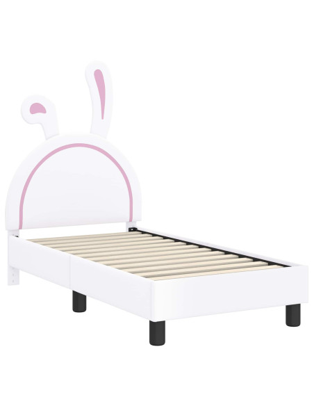 Struttura letto per bambini con testata Bianco 70 x 140 cm PU