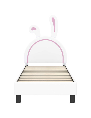 Struttura letto per bambini con testata Bianco 70 x 140 cm PU