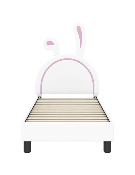 Struttura letto per bambini con testata Bianco 70 x 140 cm PU
