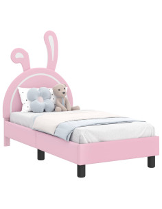 Struttura letto per bambini con testata Rosa 70 x 140 cm PU 2