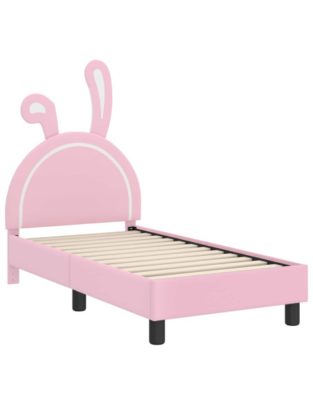 Struttura letto per bambini con testata Rosa 70 x 140 cm PU