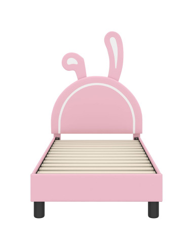 Struttura letto per bambini con testata Rosa 70 x 140 cm PU