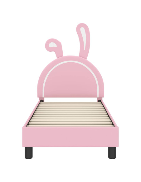 Struttura letto per bambini con testata Rosa 70 x 140 cm PU