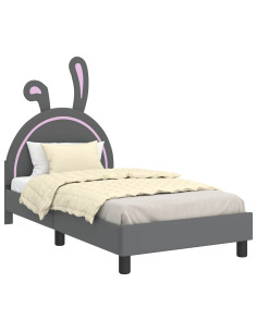 Struttura letto bambini con testata Grigio chiaro 80 x 160 cm 2