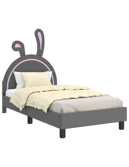 Struttura letto bambini con testata Grigio chiaro 80 x 160 cm