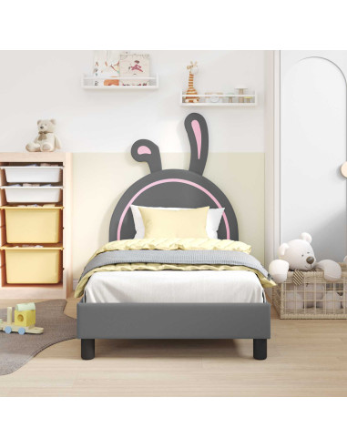 Struttura letto bambini con testata Grigio chiaro 80 x 160 cm
