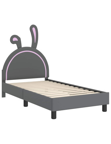 Struttura letto bambini con testata Grigio chiaro 80 x 160 cm