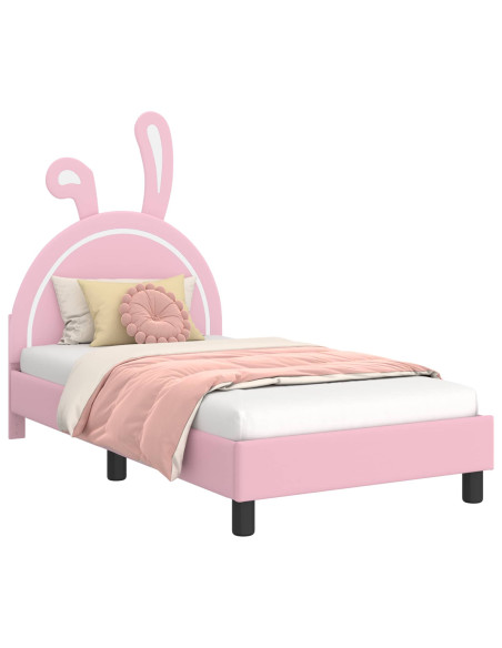 Struttura letto bambini con testata Rosa 80 x 160 cm PU