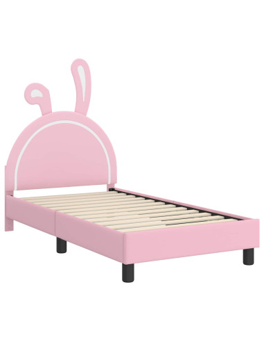 Struttura letto bambini con testata Rosa 80 x 160 cm PU