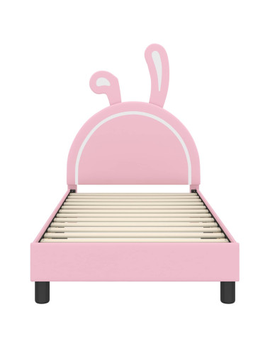 Struttura letto bambini con testata Rosa 80 x 160 cm PU