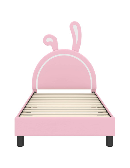 Struttura letto bambini con testata Rosa 80 x 160 cm PU