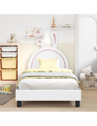 Struttura letto bambini con testata Bianco 80 x 200 cm PU