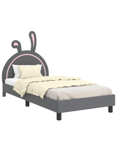 Struttura letto bambini con testata Grigio chiaro 80 x 200 cm 2