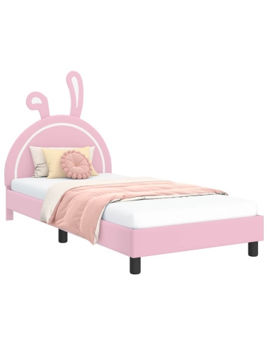 Struttura letto bambini con testata Rosa 80 x 200 cm PU