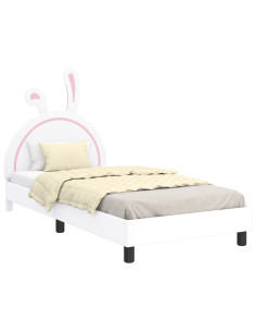 Struttura letto bambini con testata Bianco 90 x 190 cm PU 2