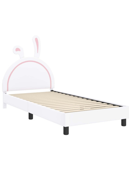 Struttura letto bambini con testata Bianco 90 x 190 cm PU