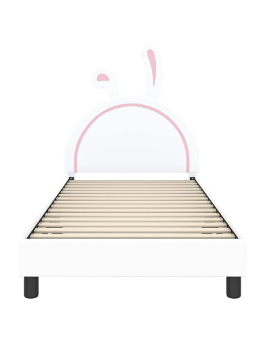 Struttura letto bambini con testata Bianco 90 x 190 cm PU