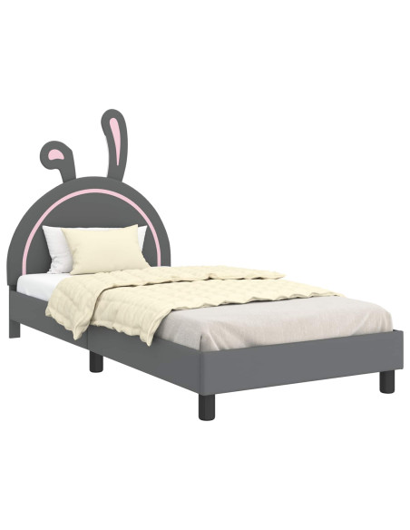 Struttura letto bambini con testata Grigio chiaro 90 x 190 cm
