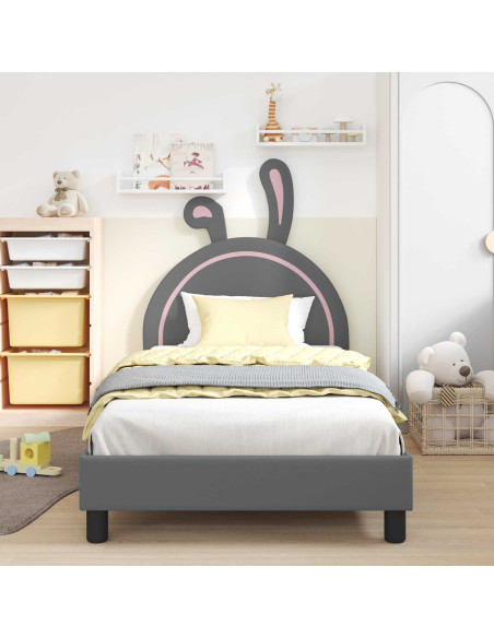 Struttura letto bambini con testata Grigio chiaro 90 x 190 cm