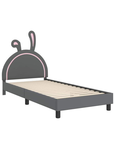 Struttura letto bambini con testata Grigio chiaro 90 x 190 cm