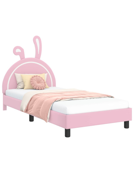 Struttura letto bambini con testata Rosa 90 x 190 cm PU