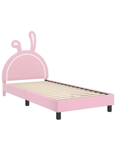 Struttura letto bambini con testata Rosa 90 x 190 cm PU