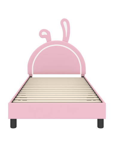 Struttura letto bambini con testata Rosa 90 x 200 cm PU