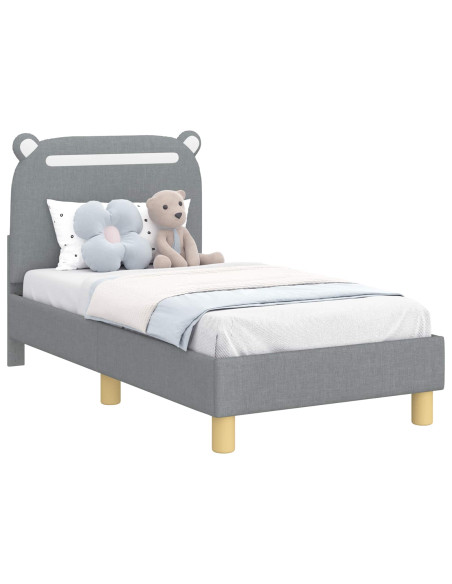 Struttura letto per bambini con testata Grigio chiaro Tessuto