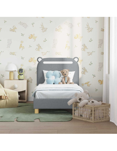 Struttura letto per bambini con testata Grigio chiaro Tessuto