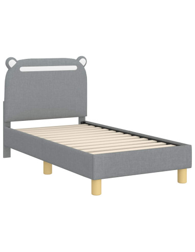 Struttura letto per bambini con testata Grigio chiaro Tessuto