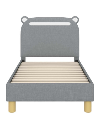 Struttura letto per bambini con testata Grigio chiaro Tessuto