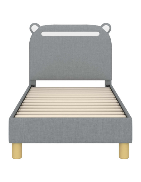 Struttura letto per bambini con testata Grigio chiaro Tessuto