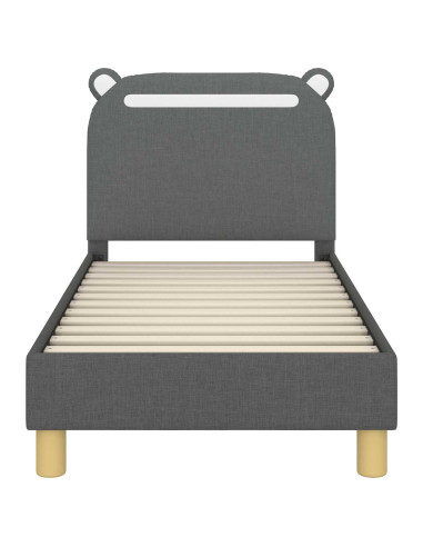 Struttura letto per bambini con testata Grigio scuro Tessuto